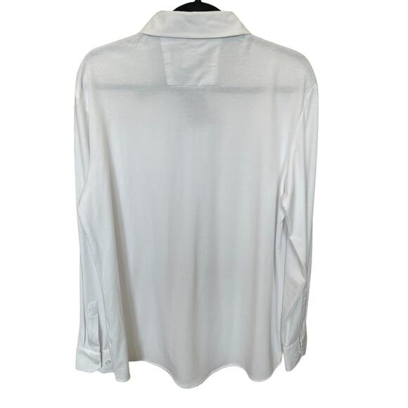 New  ~ TR PREMIUM ~ Solid Tailored Fit Stretch Knit Dress Shirt Size M Ret $69 - Picture 4 of 7